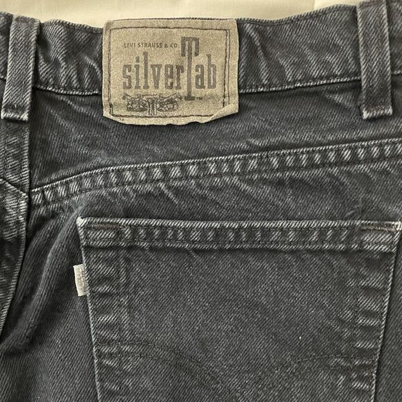 Levi's SilverTab Jeans Womens Medium 11/12 Dark Blue Guys Fit USA Vintage 90s - Picture 8 of 11